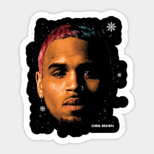 Chris Brown Xmas Big Face Sticker